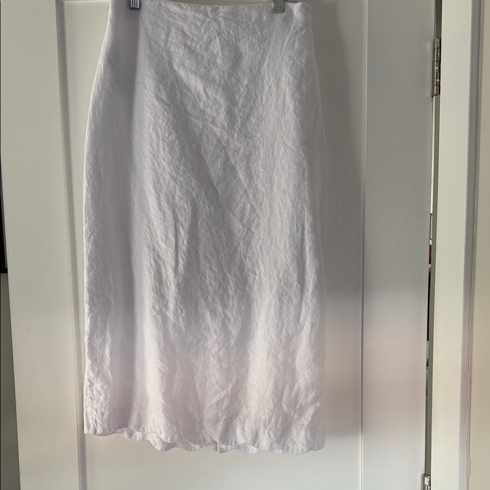 Linen White Women's Skirt - Picture 3 of 5